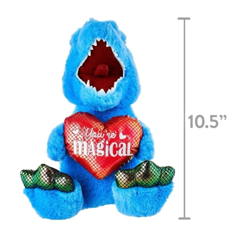 Blue Dinosaur Stuffed Animal with Heart